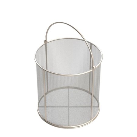 ANYSIZEBASKET Round Wire Mesh Basket: 9Dia. x 9H, 304 SS, 3/16 Rod Frame, Mesh: 30 x .012 TMT-090RND090-C30S